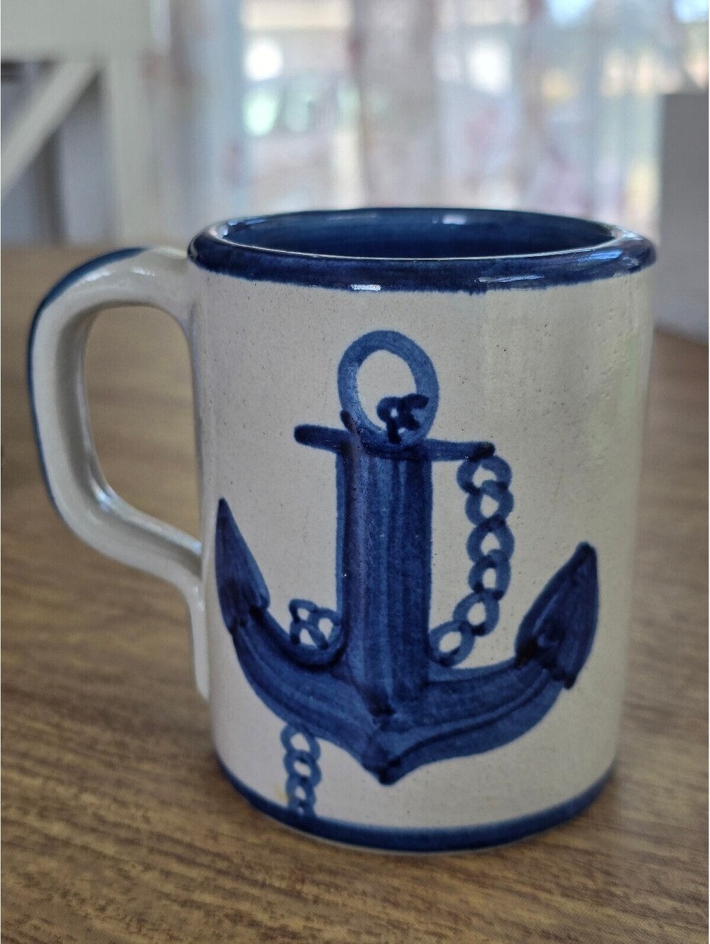 MCM Ceramic Mug with a Blue Anchor and Chain 1970's John B Taylor Ceramics
